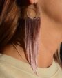 Cercei cu franjuri lungi mov - imagine 4