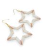Cercei stea din mărgele albe - imagine 2